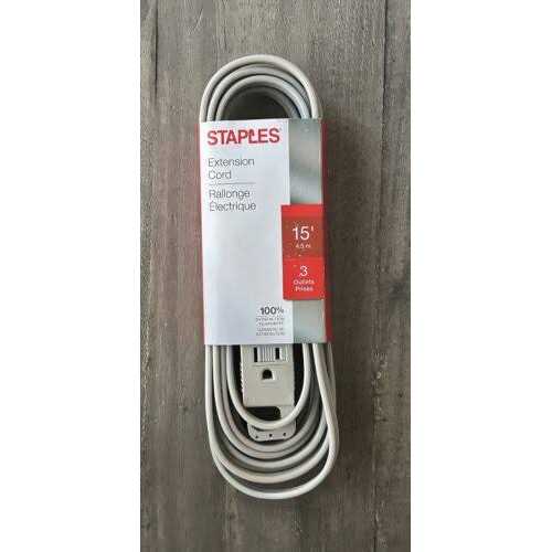Staples Extension Cord 3-Outlet with Safety Covers - Cheap Fitting