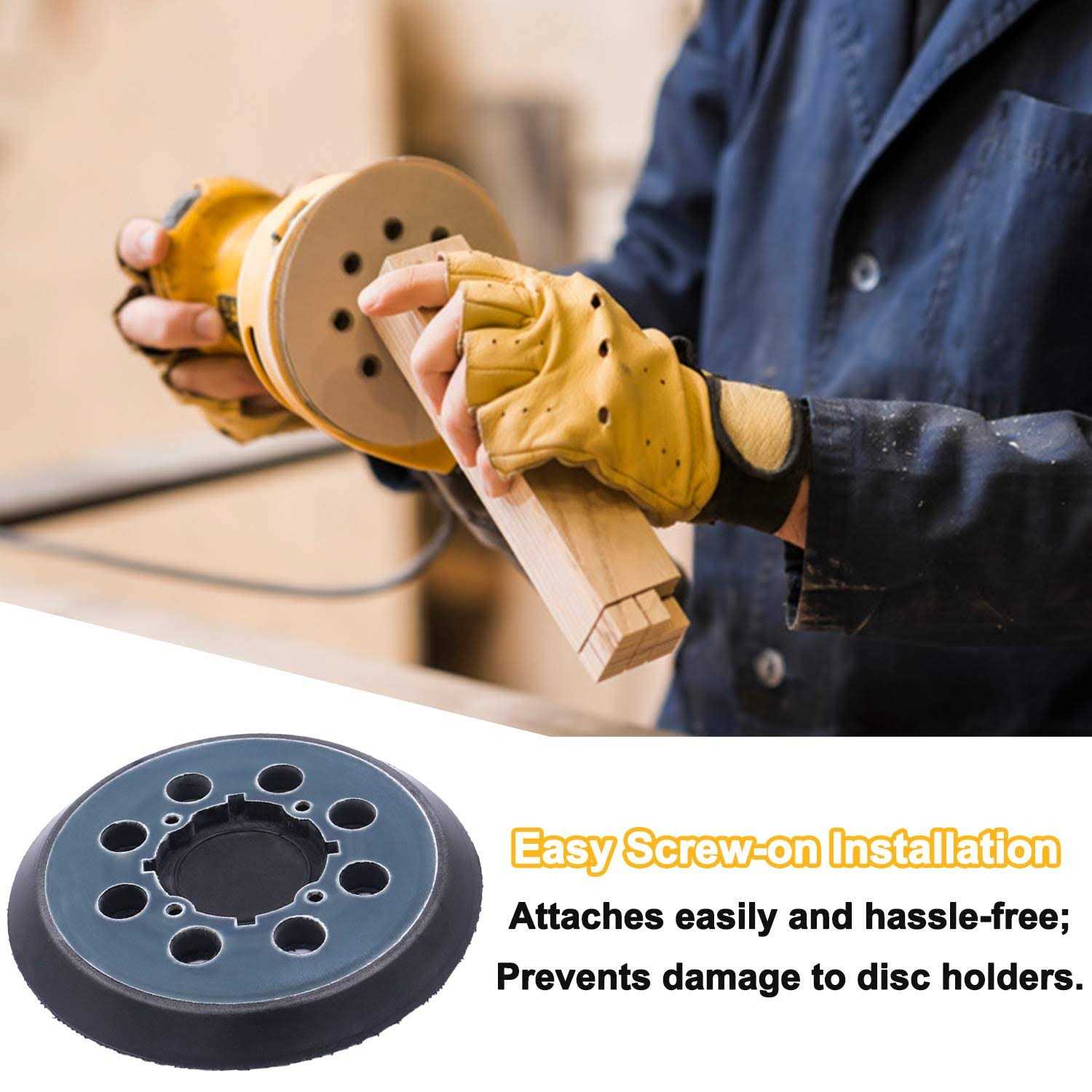 KONIGEEHRE 4 Packs 5 inch 8 Hole Hook and Loop Replacement Sanding Pad for DeWalt DWE64233 & N329079 Compatible with DWE6423/6423K - Cheap Fitting