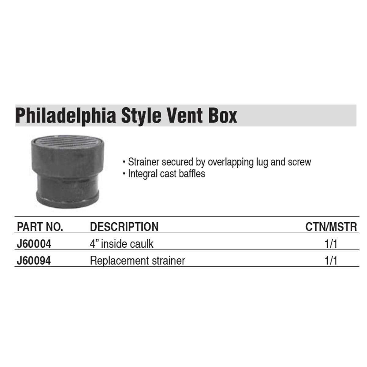 Jones Stephens Replacement Strainer for Philadelphia Style Vent Box J60094 - Cheap Fitting