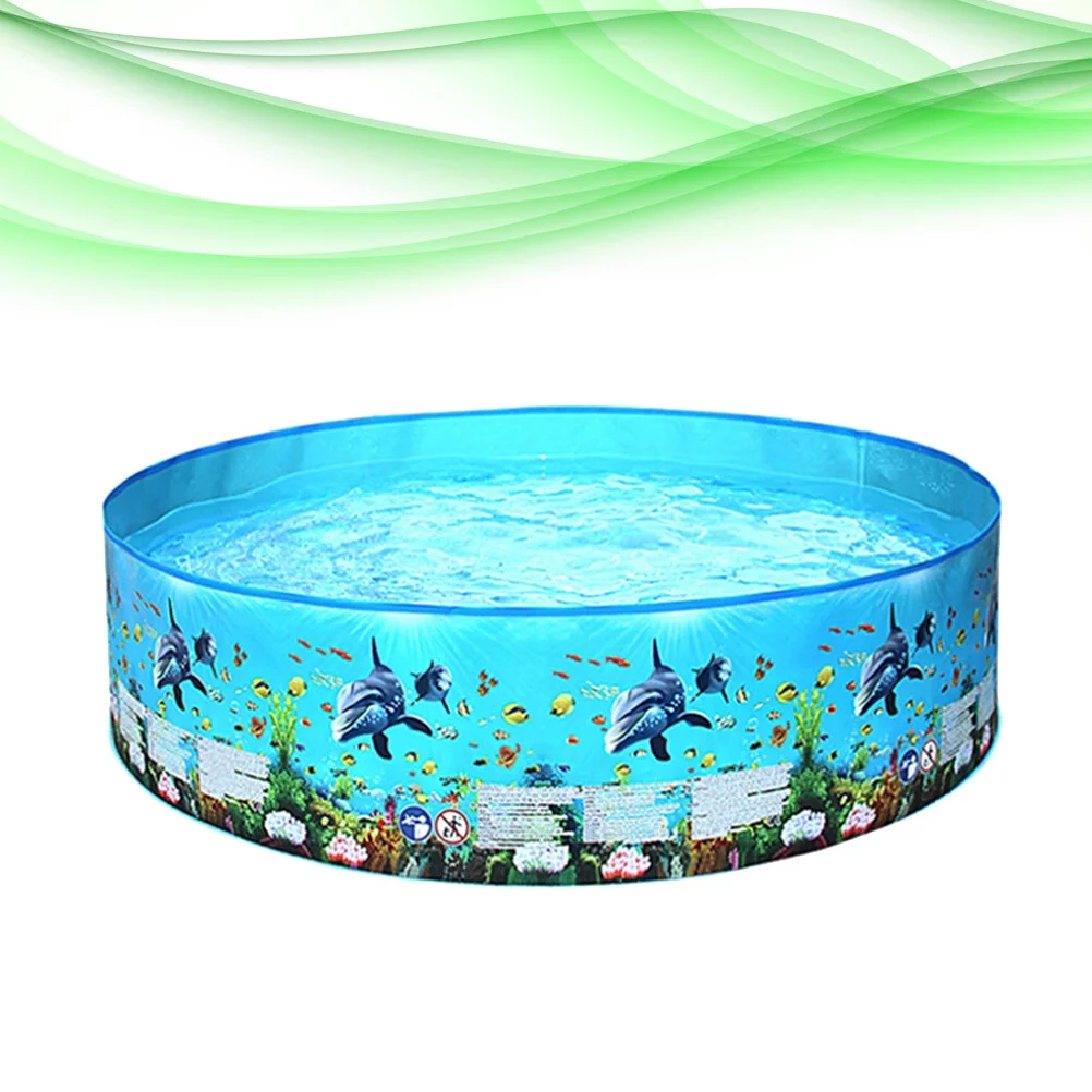 1PC Outdoor Water Playing Pool Cartoon Round Pool Toy Hard Plastic Swimming Pool Toy Household Kids Toy(Colorful Size L) - Cheap Fitting