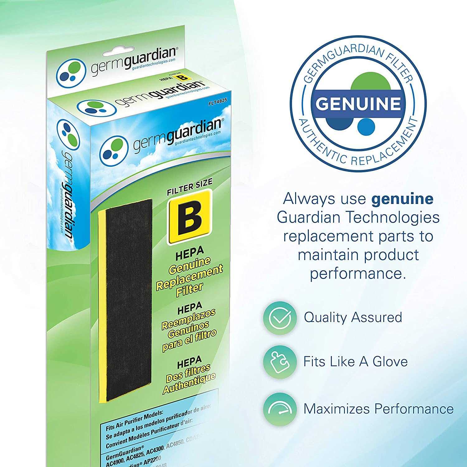 GermGuardian Filter B HEPA Pure Genuine Air Purifier Replacement Filter FLT4825 - Cheap Fitting