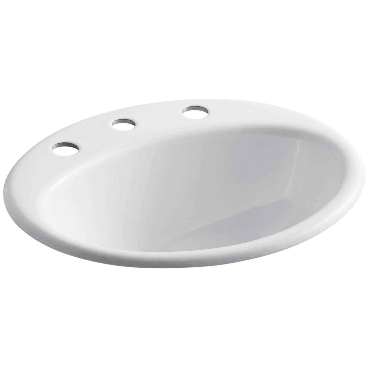 Kohler K-2905-8-0 Farmington 19 Drop in Bathroom Sink - Cheap Fitting