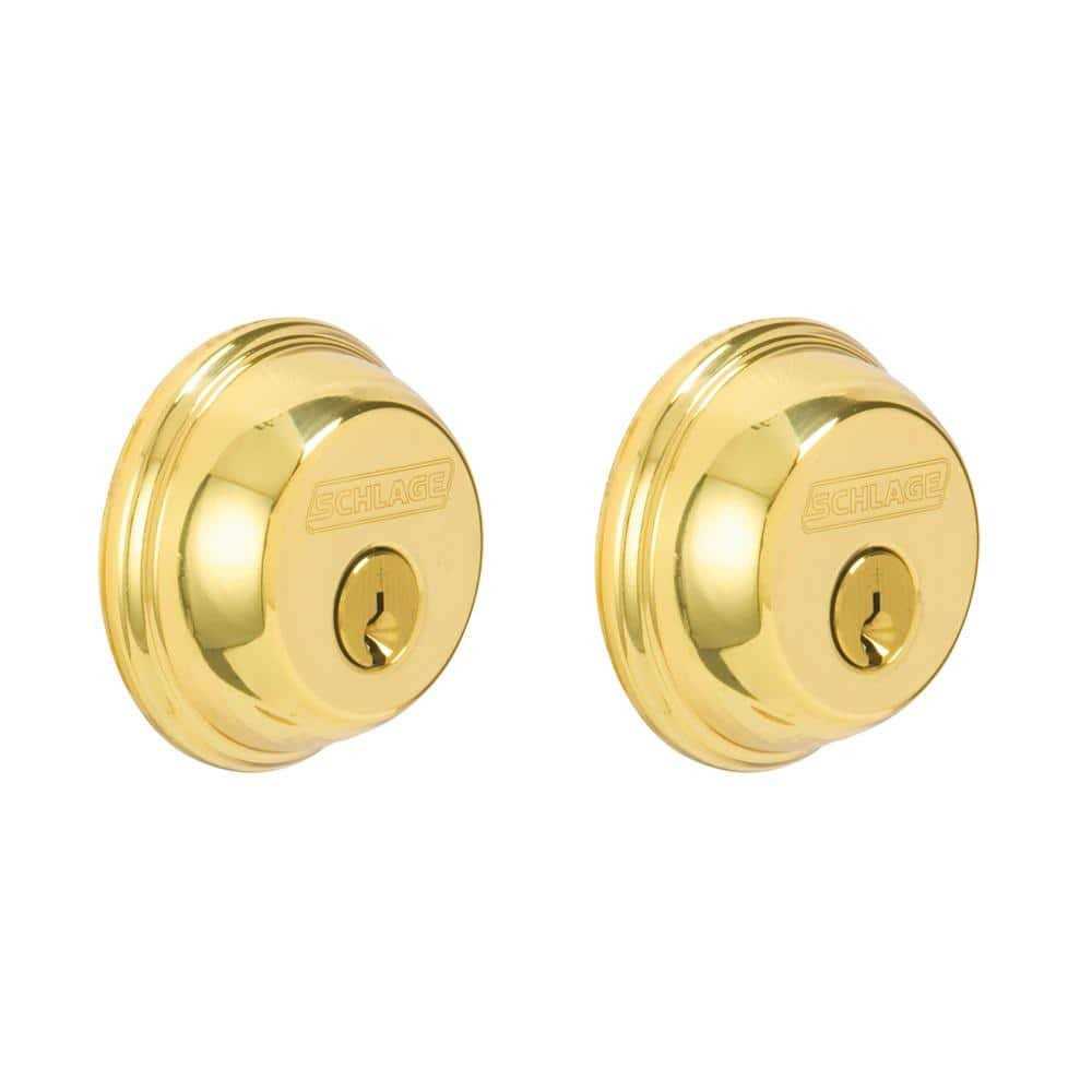 Schlage Bright Brass Zinc Double Cylinder Deadbolt - Cheap Fitting