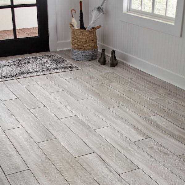 Daltile Regent Grove 6 in. x 36 in. Ash Gray Glazed Porcelain Floor and Wall Tile - Cheap Fitting