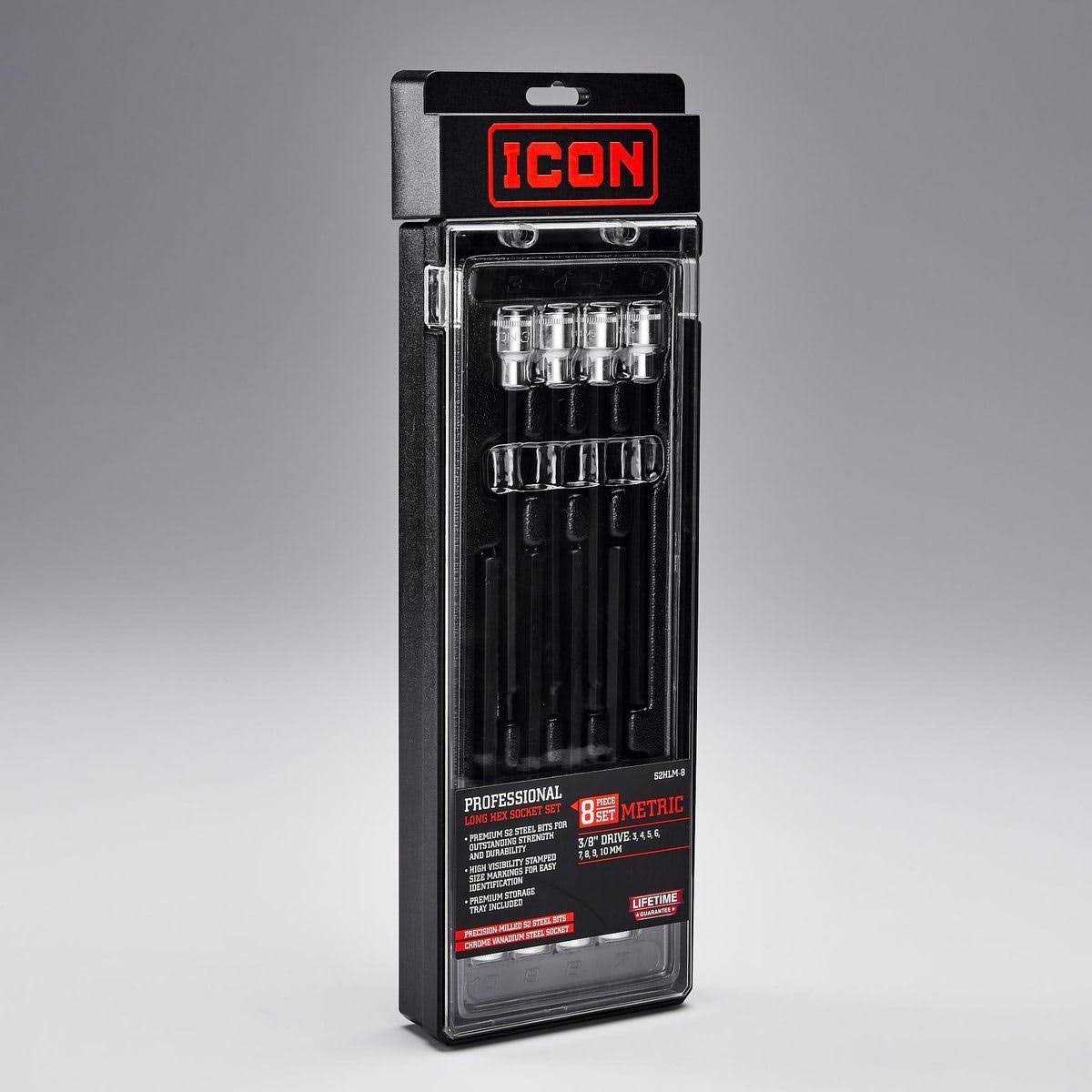 Icon 3/8 in. Drive Professional Long Hex Bit Socket Set - Cheap Fitting
