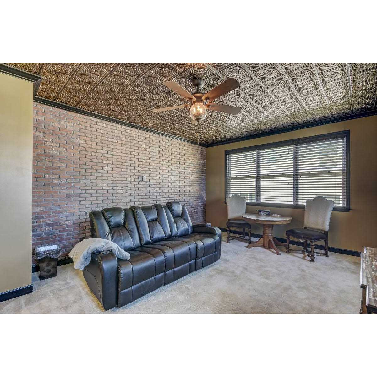 from Plain to Beautiful in Hours Wrought Iron PVC 2′ x 2′ Glue-Up Ceiling Tile - Cheap Fitting