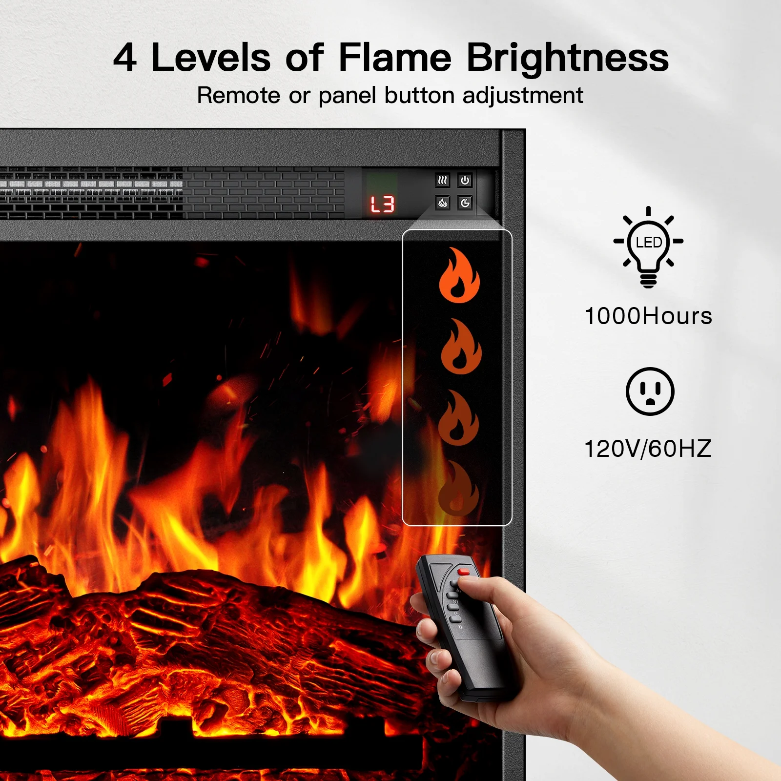 Electric Fireplace TV Stand for 65″ TVs with Remote Control Fireplace Entertainment Center TV Console Table with 23″ Fireplace, Holds up to 200 lbs - Cheap Fitting