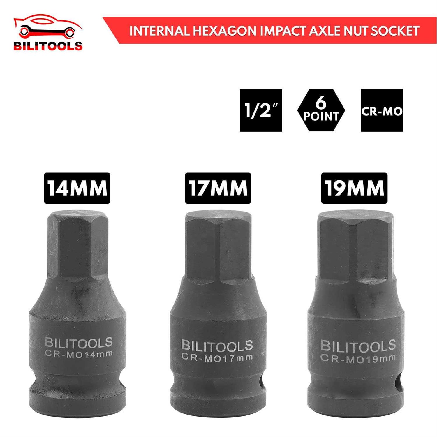 BILITOOLS 1/2 Drive Deep Axle Nut Spindle Impact Socket Set - Cheap Fitting