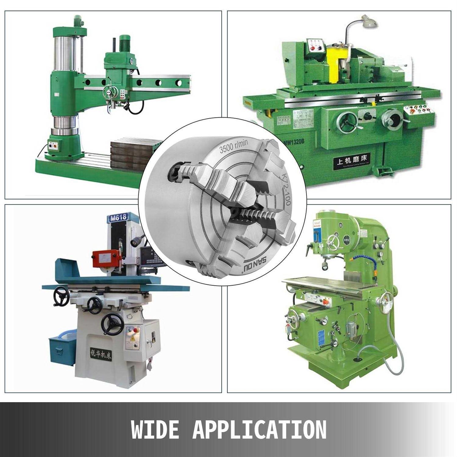 VEVOR 1 pc Lathe Chuck 4 inch 4Jaw Independent & Reversible Jaw K72-100 KPK72-10000000001V0 - Cheap Fitting