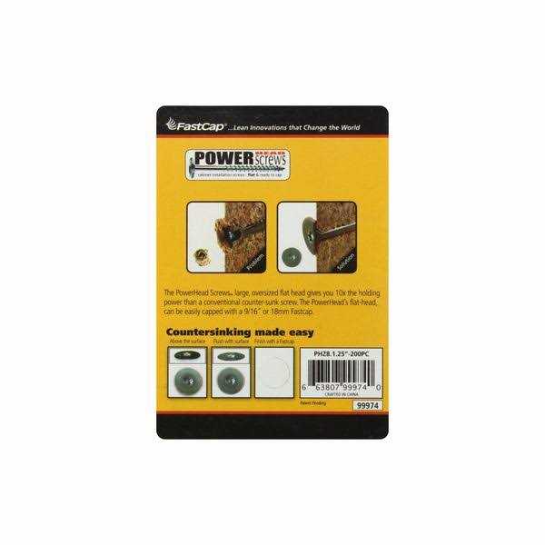 FastCap PowerHead Wood Screws #10 x 1-1/4 - Cheap Fitting