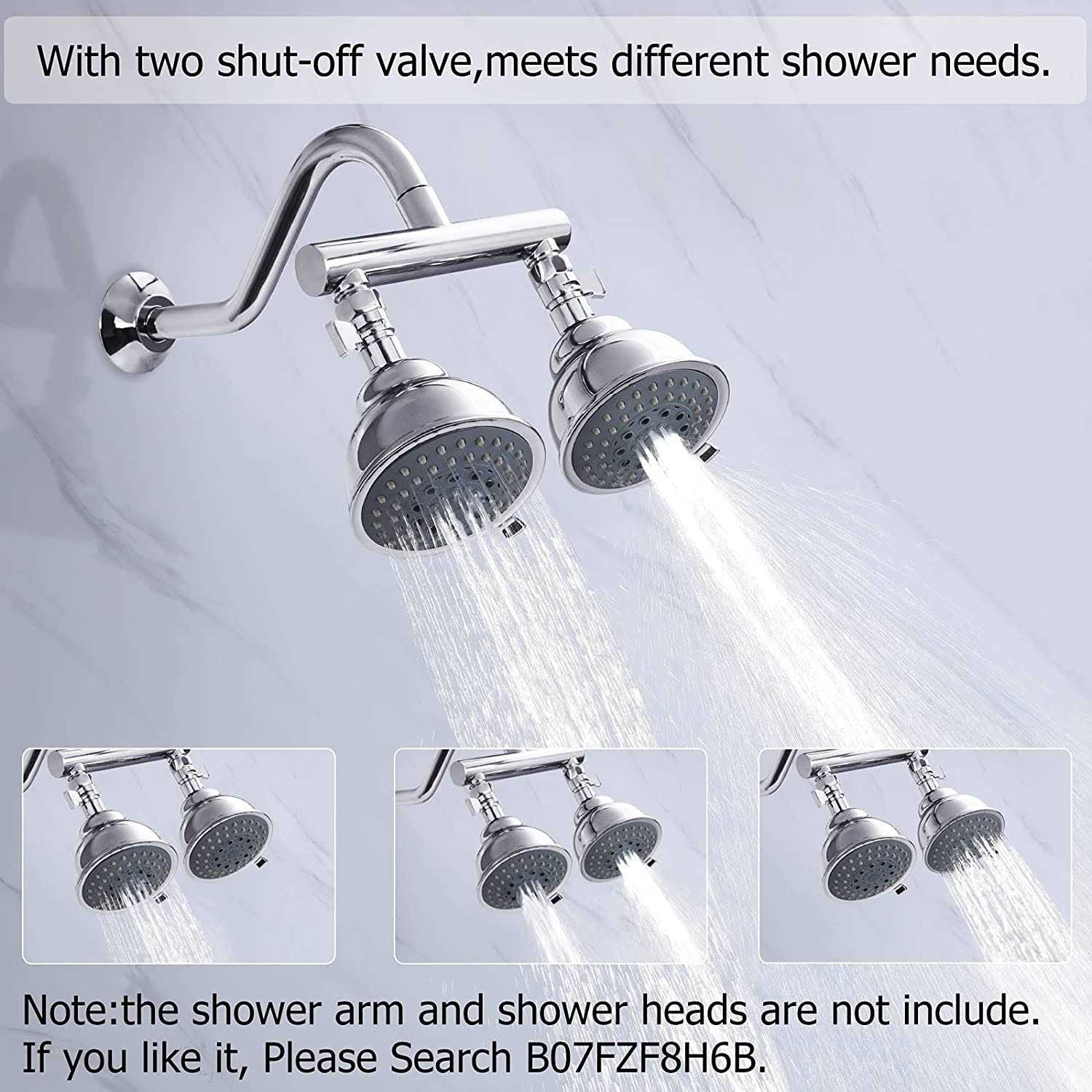 Haoxin Double Outlet Shower Manifold with Shut Off Valve,Suitable for Dual Sprayer Showering System,Chrome,STC03 - Cheap Fitting