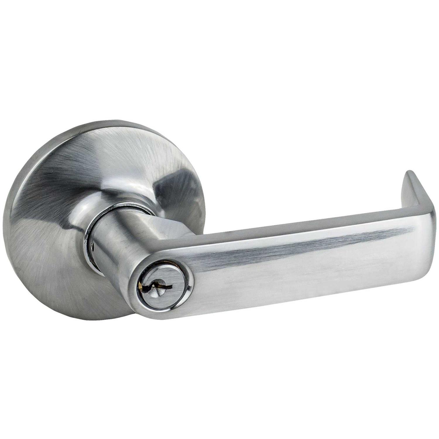 Global Door Controls Lever Handle Exit Device Trim with Entry Function in Satin Chrome Finish ED-LHL500-US26D - Cheap Fitting