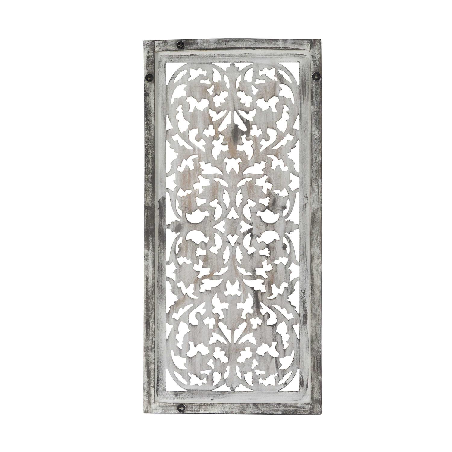 Deco 79 Mango Wood Carved Floral Wall Decor - Cheap Fitting