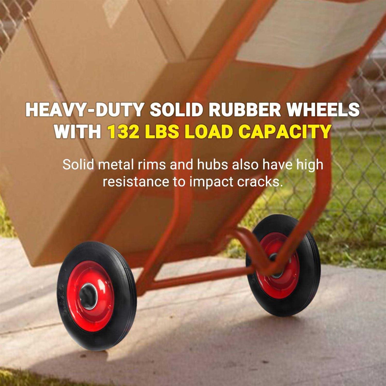 AR-PRO 6” x 1.5” Flat Free Solid Rubber Wheel Assemblies - Cheap Fitting