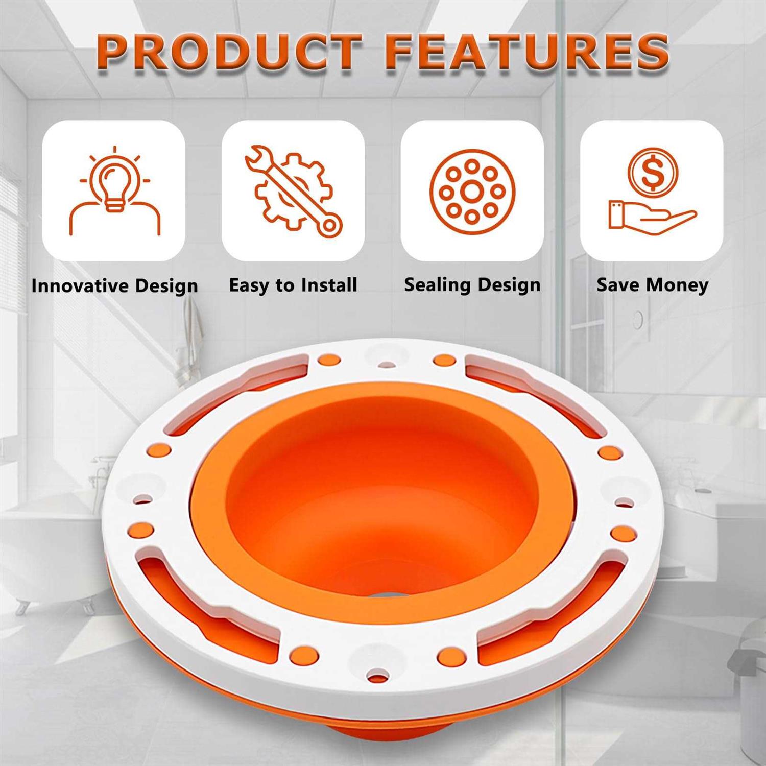 Toilet Flange Repair Kit, Universal Toilet Flange Fits for 4 and 5 or Special 3 Drain Pipe, Toilet Repair and Easy Install - Cheap Fitting