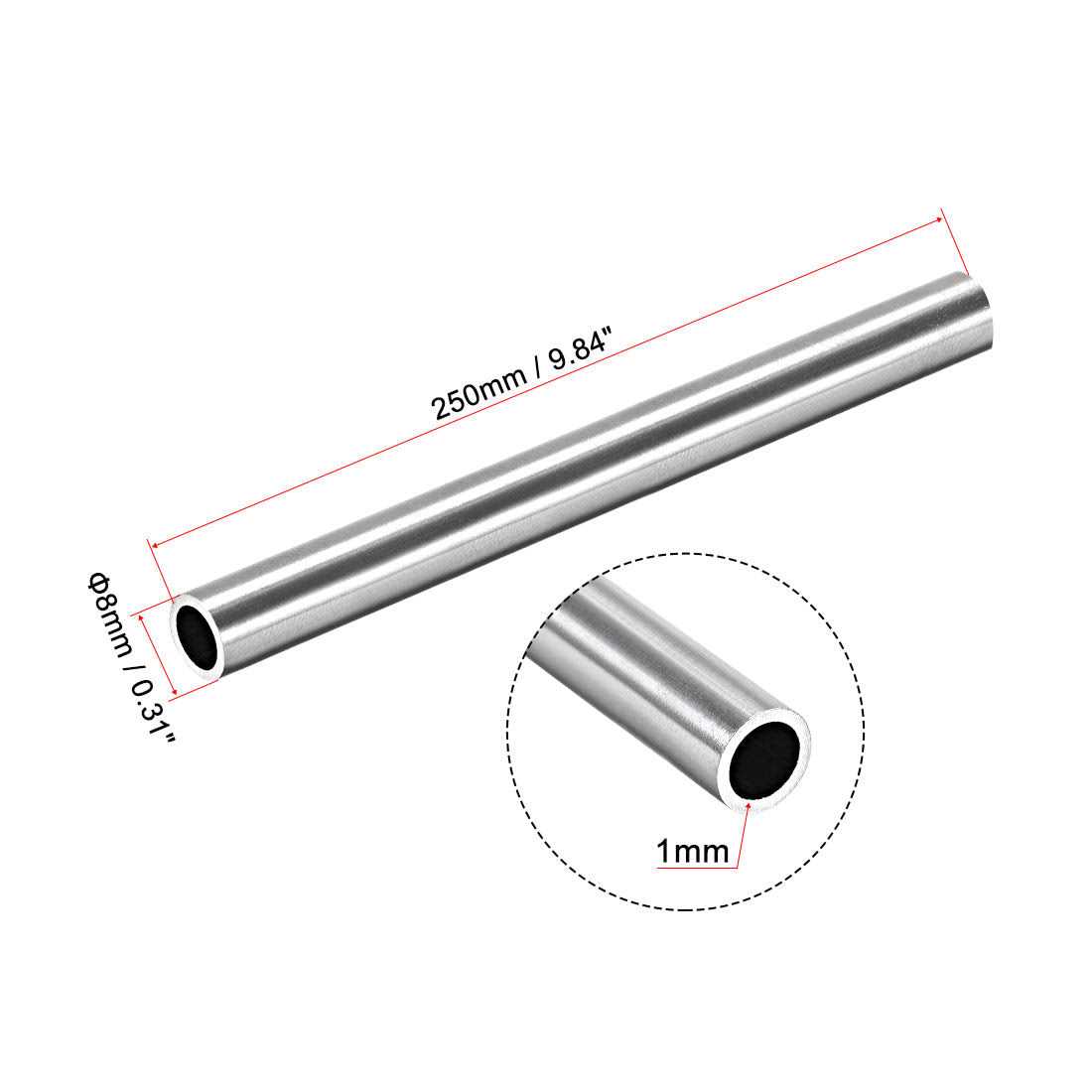 Uxcell 304 Stainless Steel Round Tubing OD Wall Thickness Length Seamless Tube - Cheap Fitting