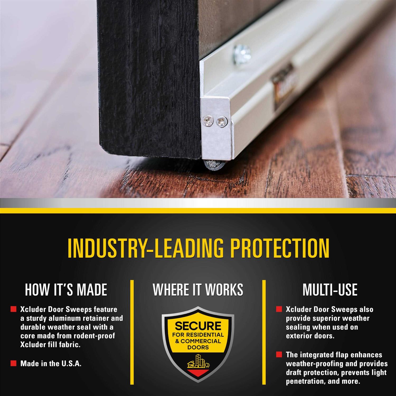 Xcluder 48 in. Low-Profile Door Sweep, Dark Bronze - Cheap Fitting