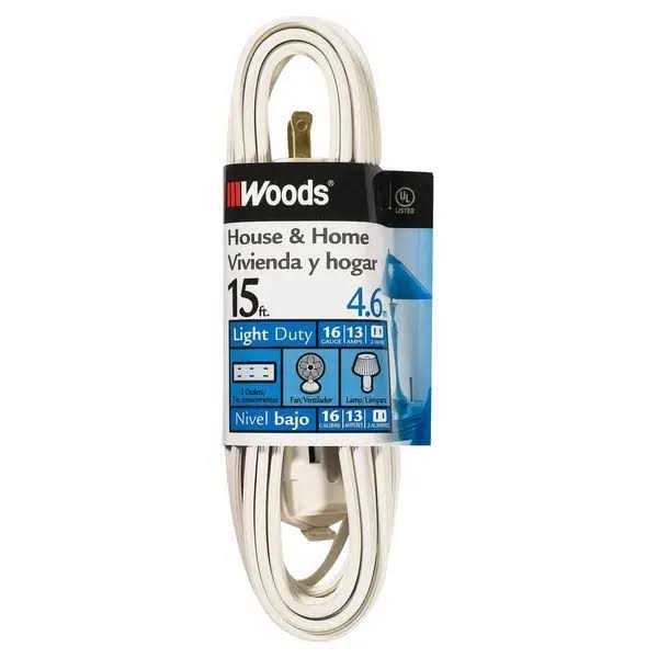 Woods Cube Extension Cord with Power Tap - Cheap Fitting