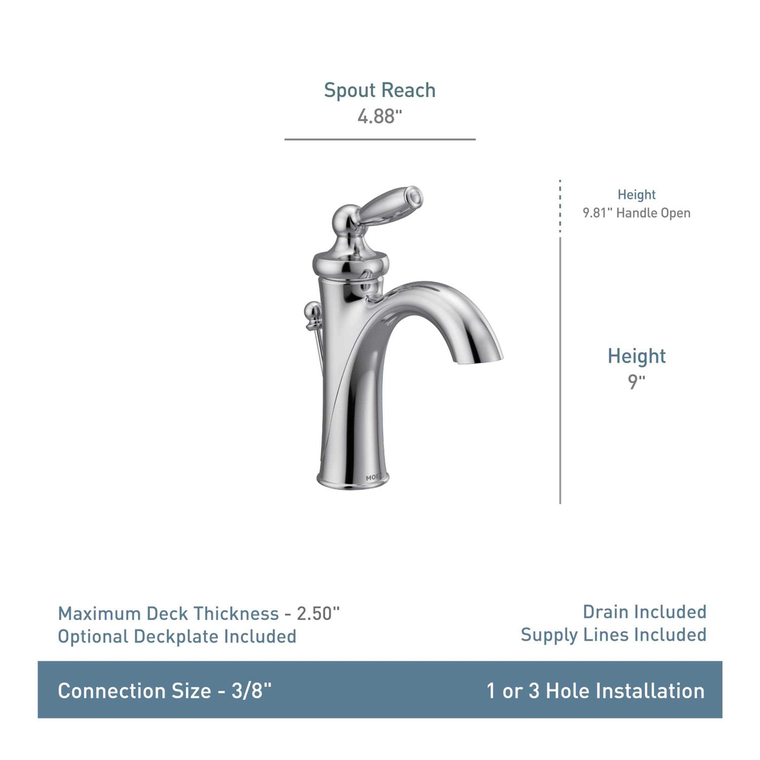 Moen Brantford Single Handle Bathroom Faucet 6600 - Cheap Fitting