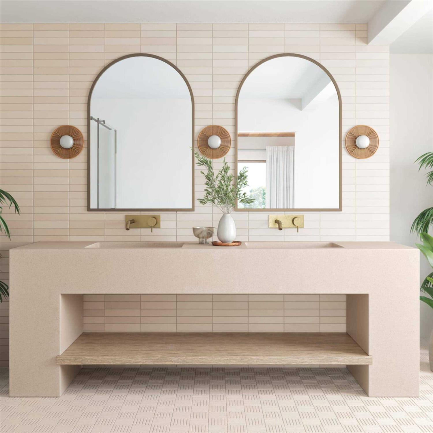 Bedrosians Sahara .5 x 4 Matte Crosshatch Porcelain Mosaic Tile - Cheap Fitting