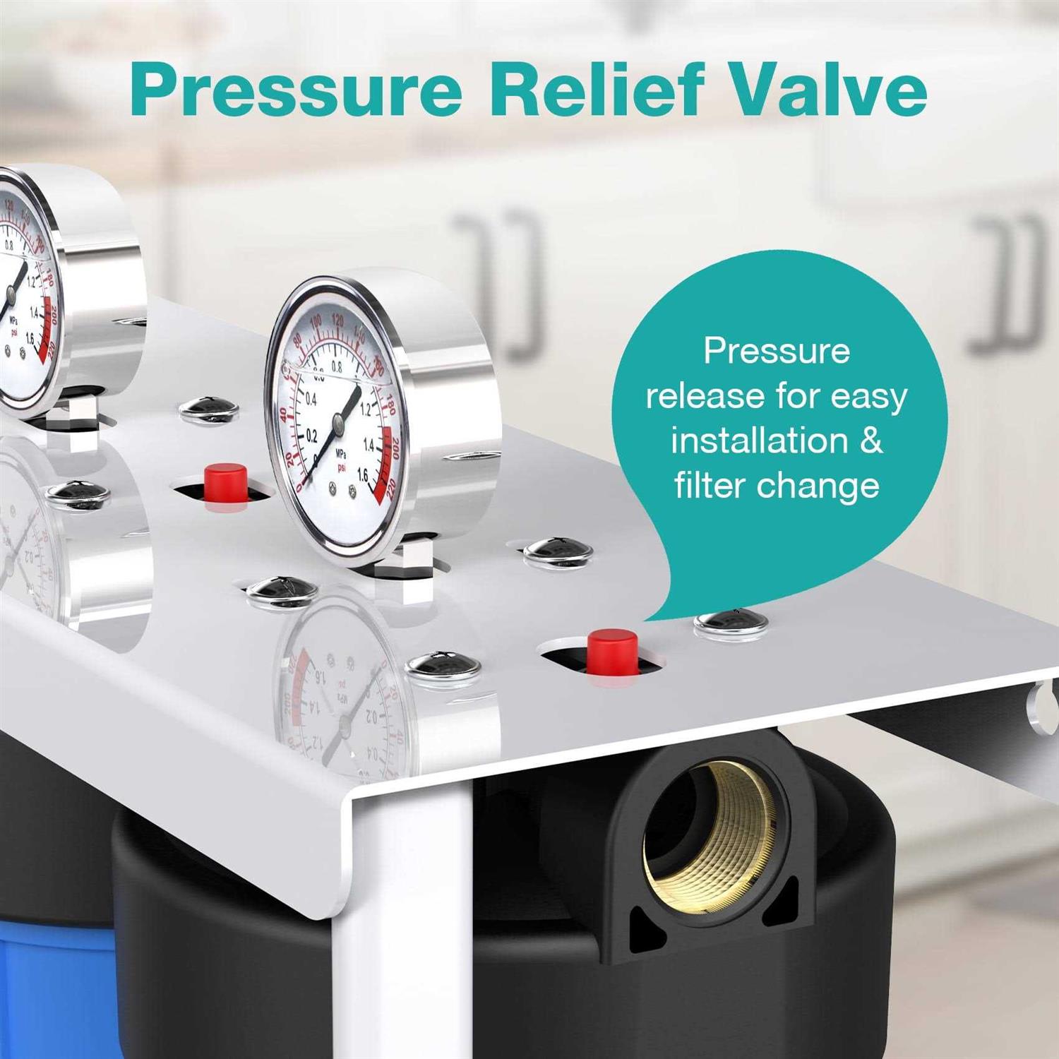 Simpure 3 Stage Whole House Water Filter Filtration System for Home Appliances - Cheap Fitting