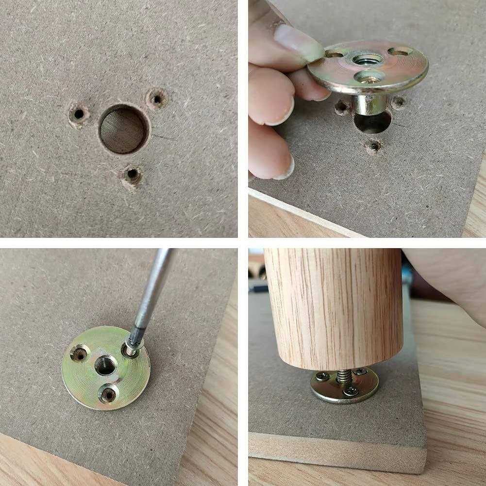 GOSCHE 4 Sets Furniture Legs Mounting Plates with Hanger Bolts Screws Great for Furniture Leg,Chair - Cheap Fitting