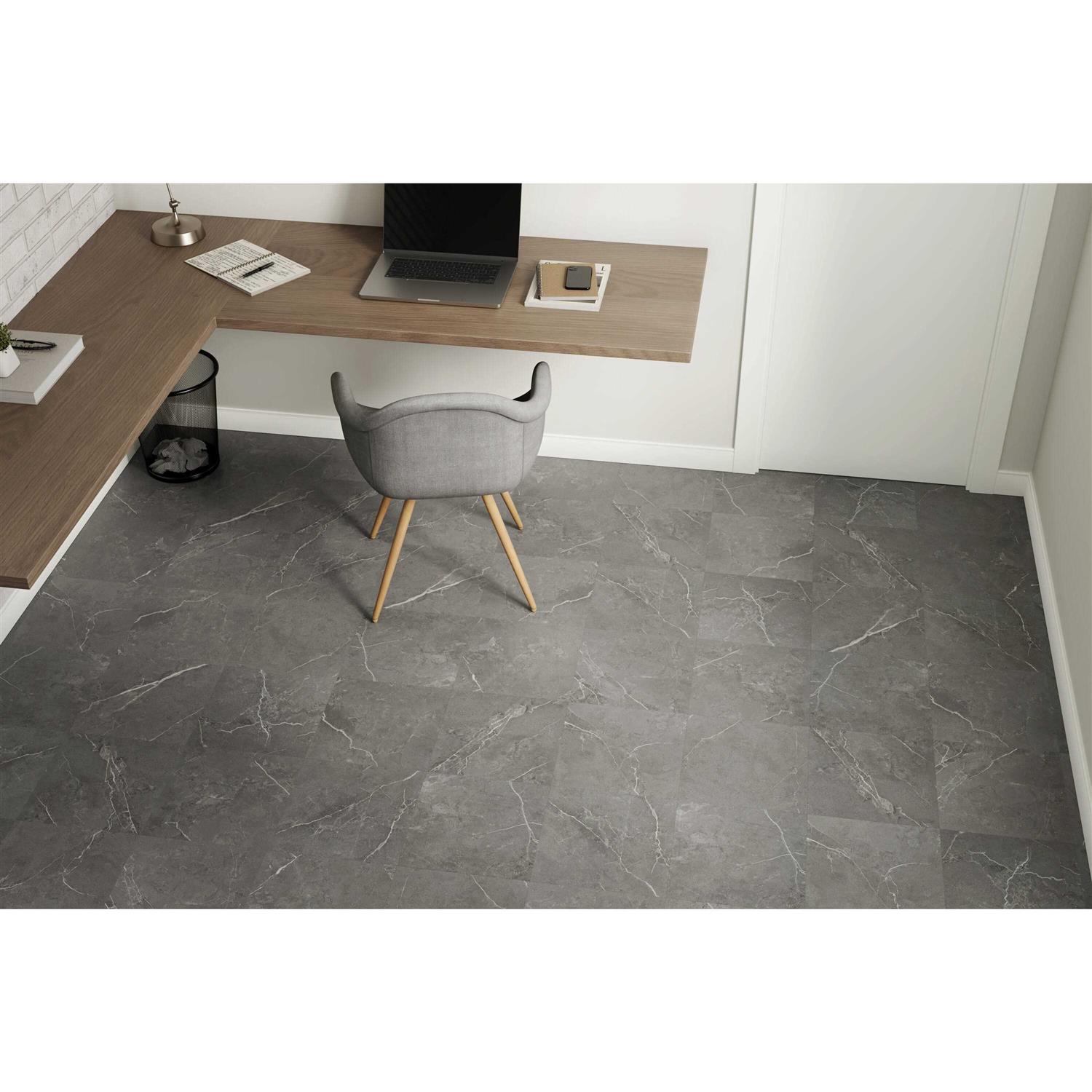 Style Selections Mystic Marble 3-mil x 12-in W x 12-in L Water Resistant Peel and Stick Luxury Vinyl Tile Flooring - Cheap Fitting