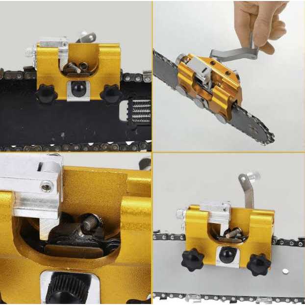 OMCCHK Chainsaw Sharpener Jig Kit Portable Chainsaw Sharpening Tool with Burr Grinding Stone & Cleaning Brush - Cheap Fitting