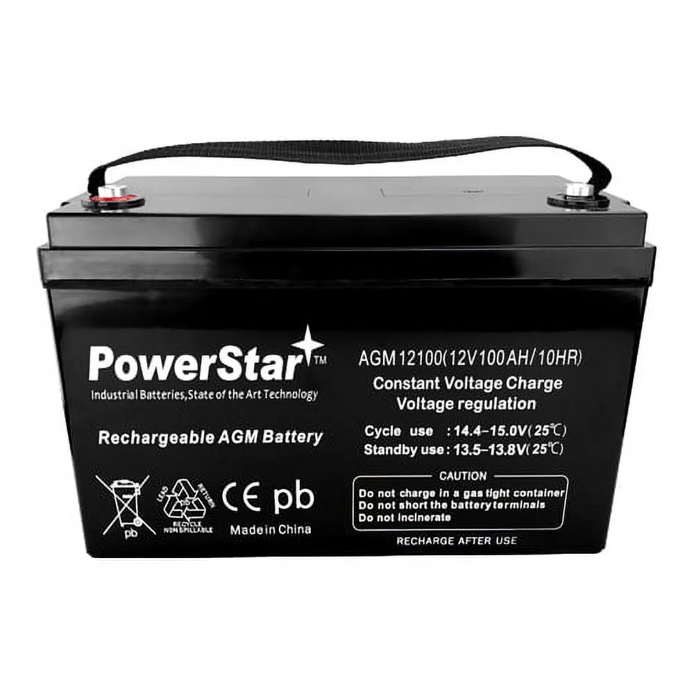 PowerStar 12 V 100Ah SLR100 Deep Cycle SLA Battery for Camper, RV, Travel - Cheap Fitting