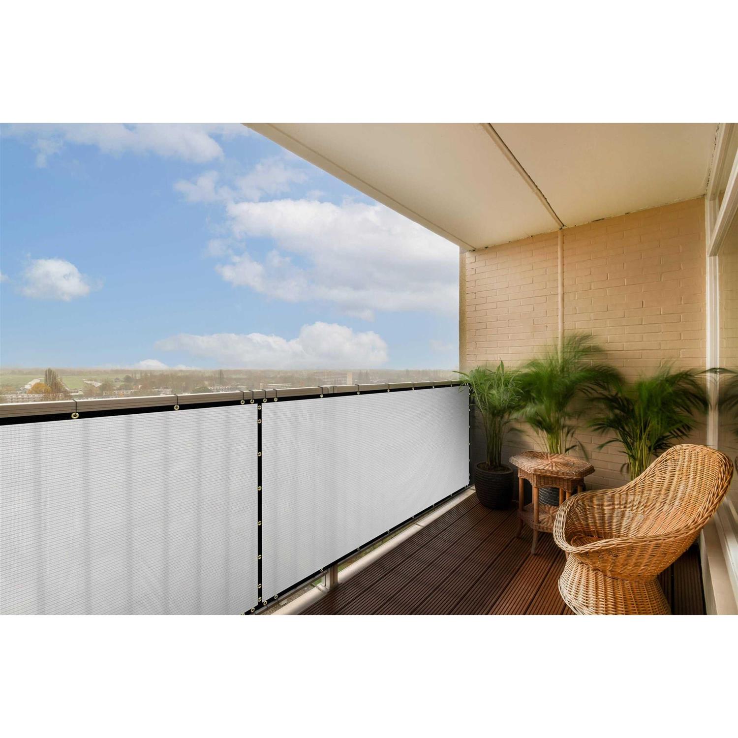 ColourTree Brown Privacy Fence Screen Mesh Cover Screen with Reinforced Grommets for Garden Fence - Cheap Fitting