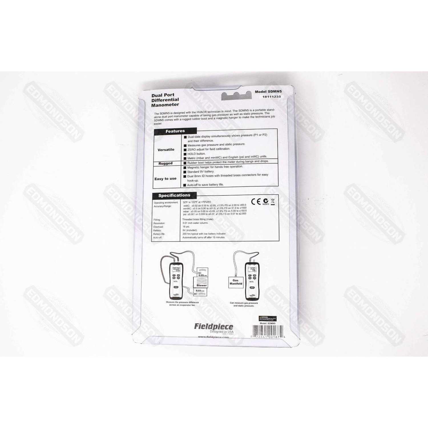 Fieldpiece SDMN5 Dual Port Manometer - Cheap Fitting