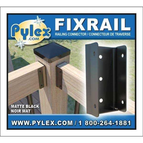 Pylex FIXRAIL Steel Railing Connector in Black - Cheap Fitting
