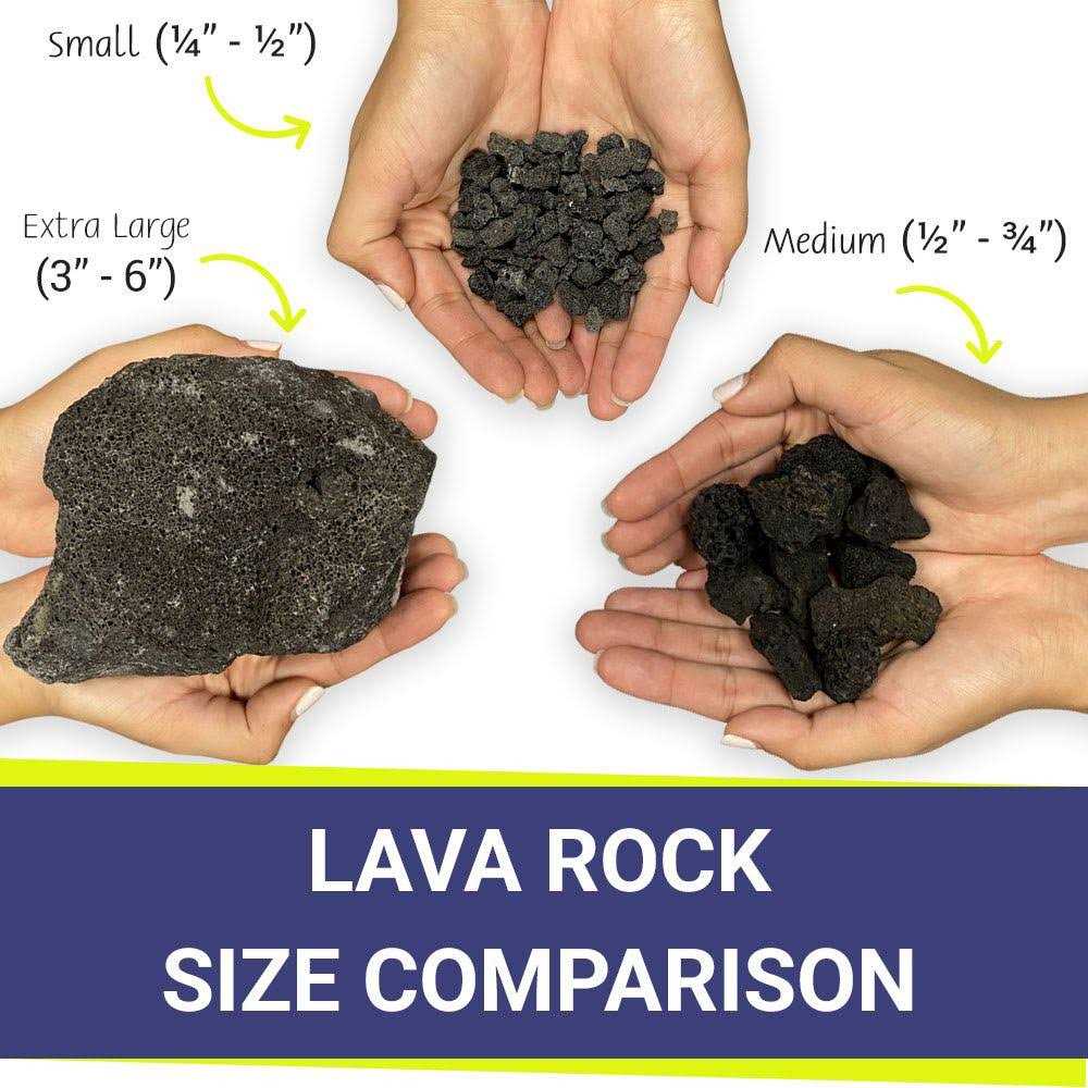 American Fire Glass Medium Black Lava Rock - Cheap Fitting