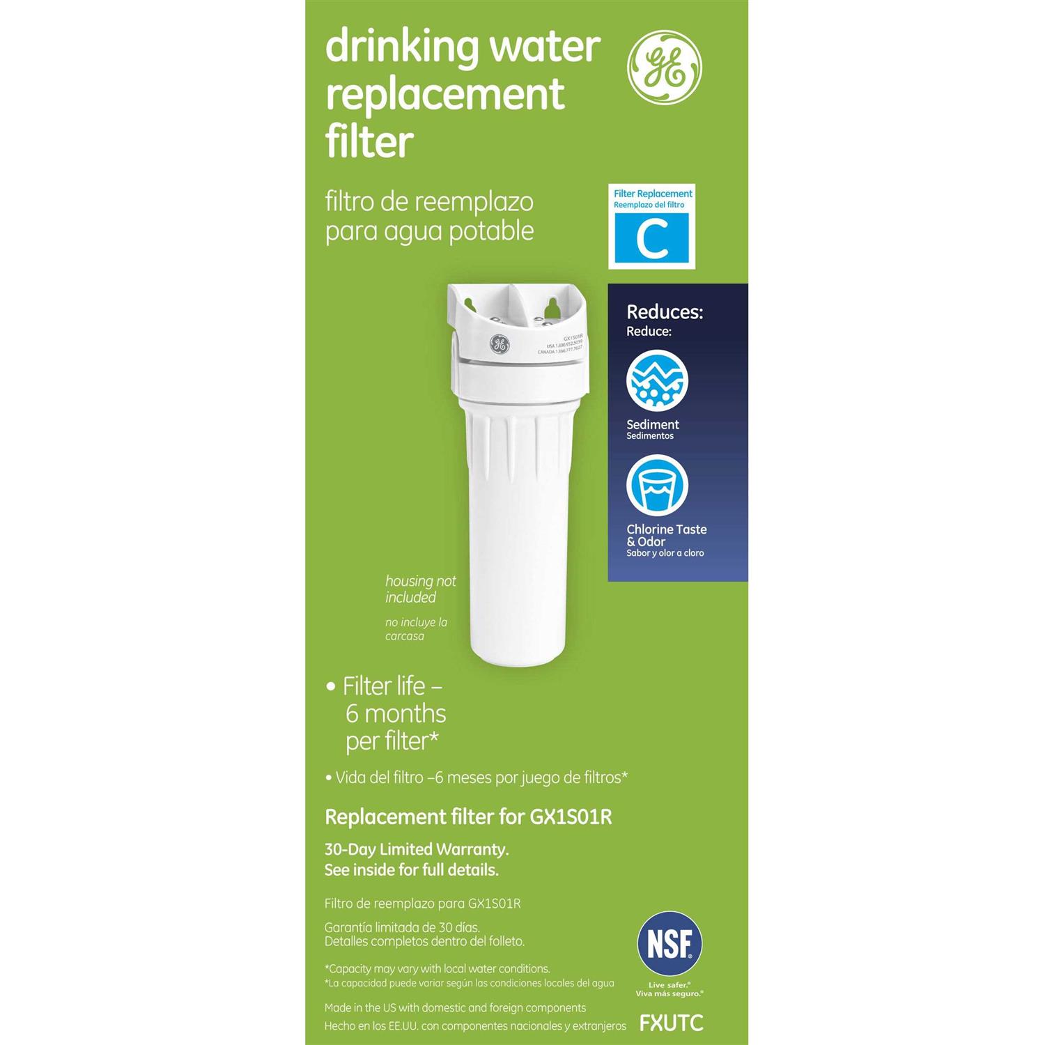 GE FXUTC Drinking Water System Replacement Filter - Cheap Fitting