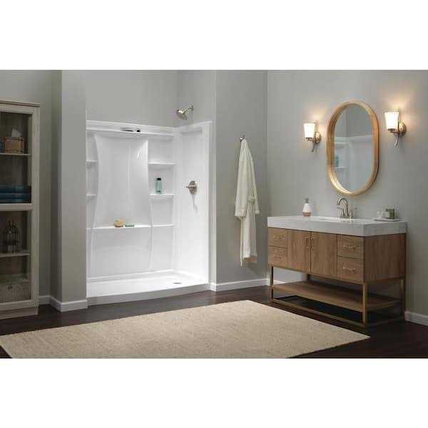 Delta Classic 500 Curve 60 in. L x 32 in. W Alcove Shower Pan Base Drain - Cheap Fitting