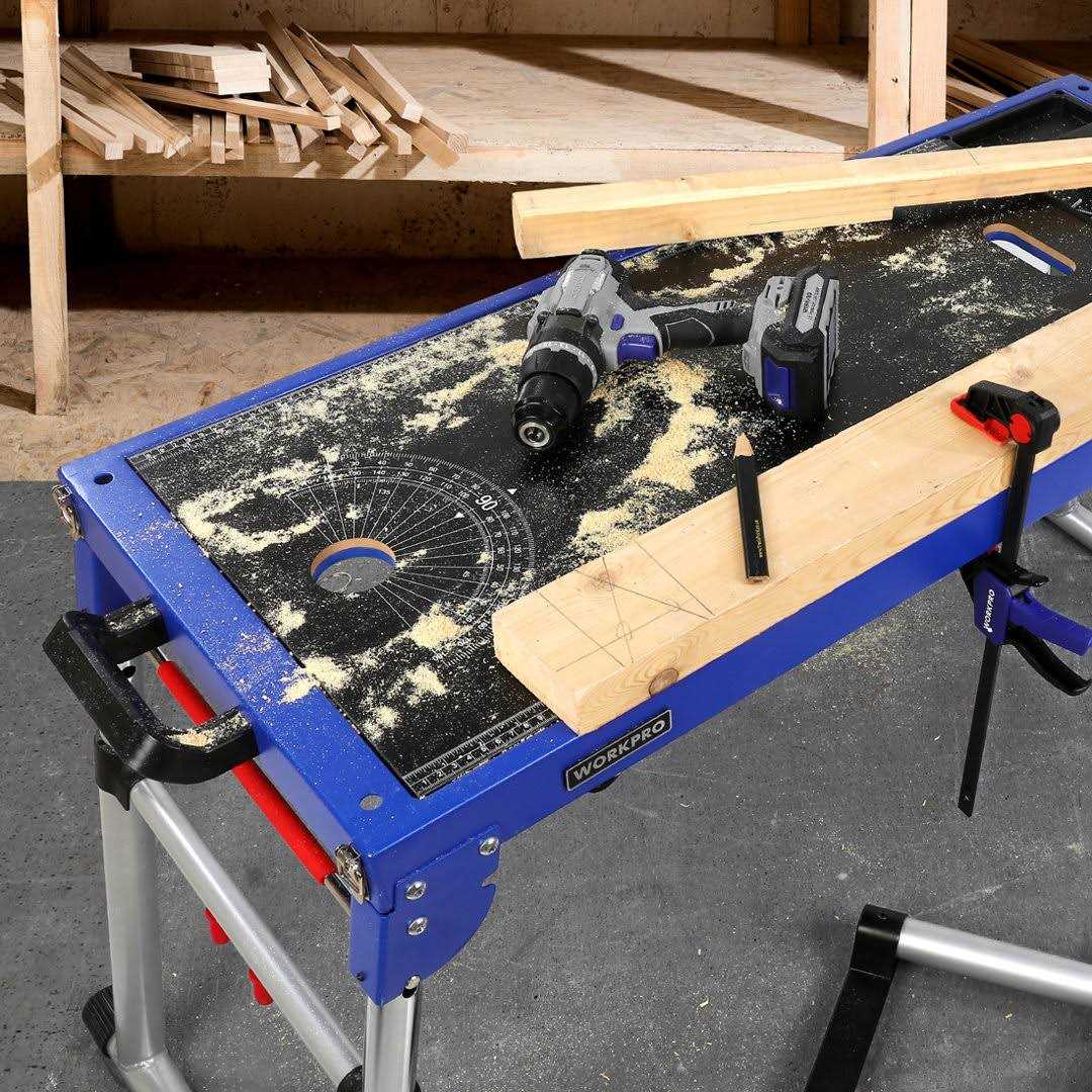 Workpro Miter Saw Stand 5-in-1 Portable Workbench Quick Folding Work Table with Detachable Miter Saw Stand & Height Adjustable Legs - Cheap Fitting