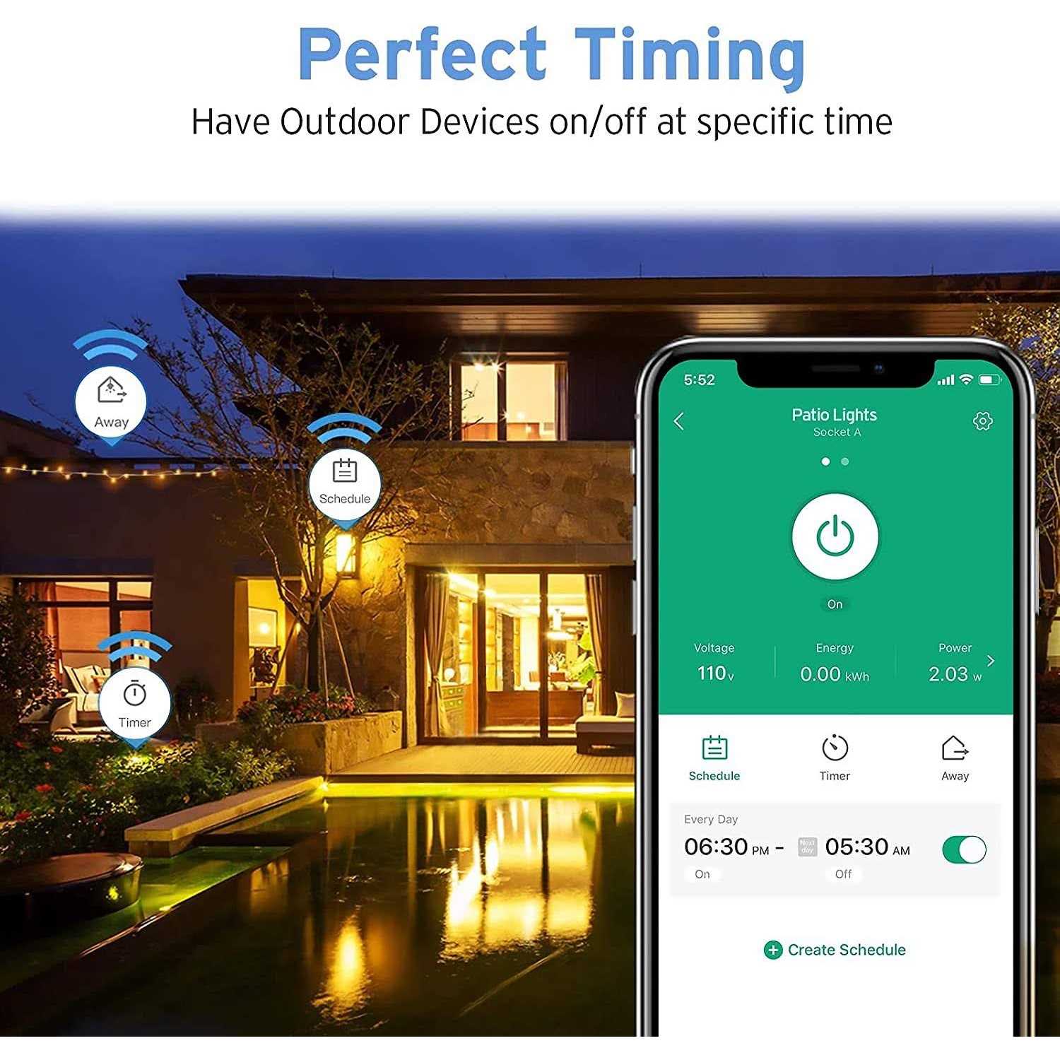 Etekcity Outdoor Smart Plug Outdoor WiFi Outlet with 2 Sockets - Cheap Fitting