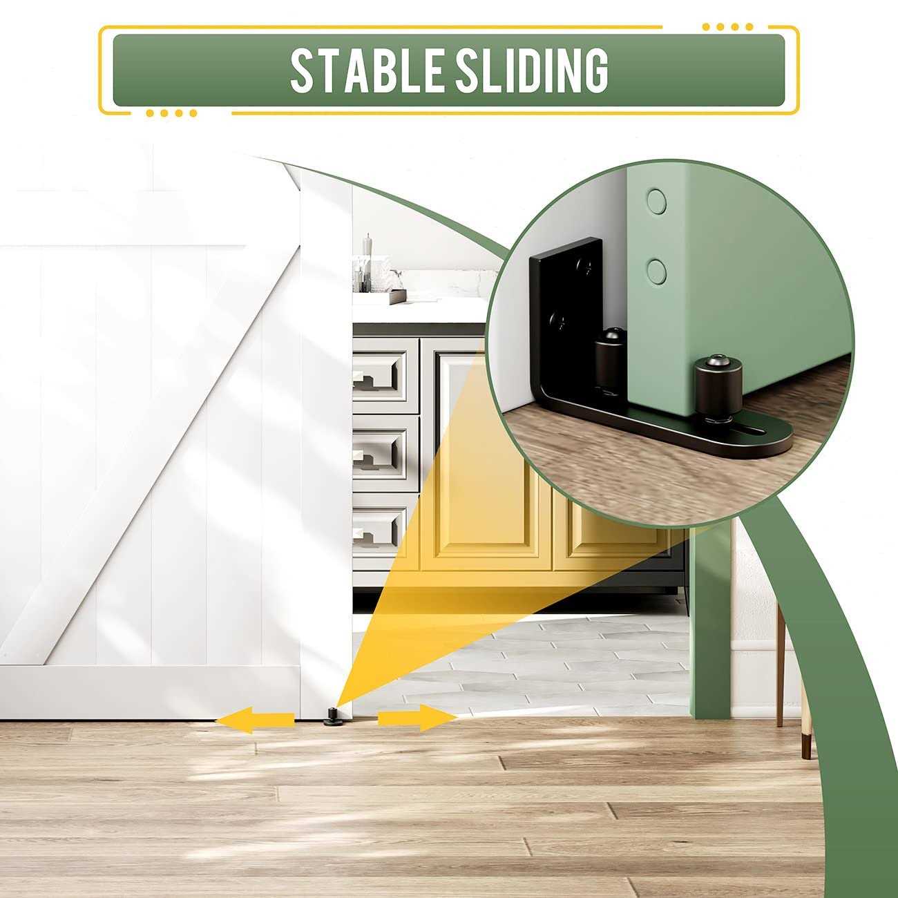 SMARTSMITH Ball Bearings Design!!!New Upgraded 2 Pcs Barn Door Floor Guide for Doors!!! - Cheap Fitting