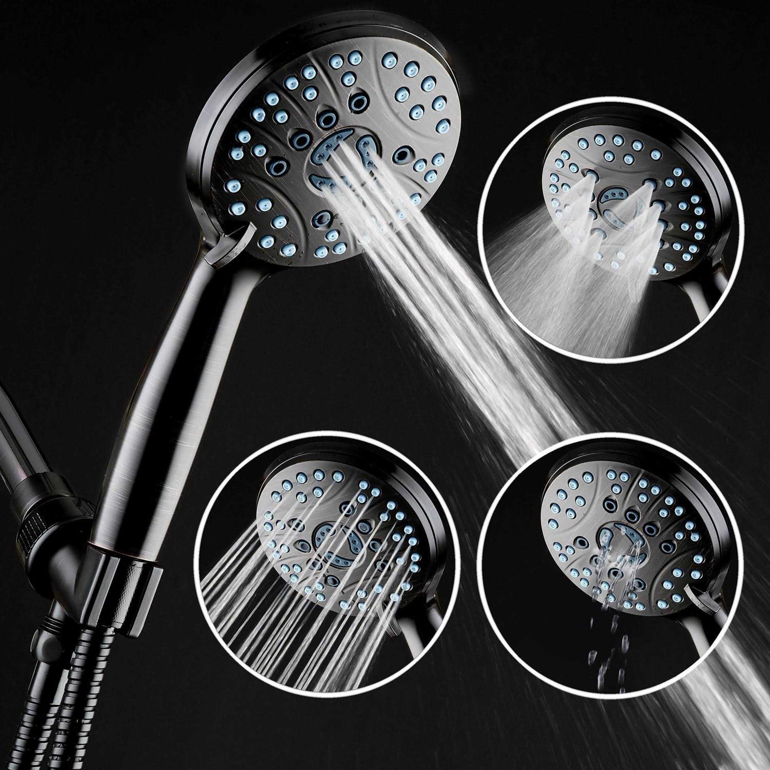 Hotel Spa Aquacare High Pressure 8-mode Handheld Shower Head Anti-clog Nozzles - Cheap Fitting