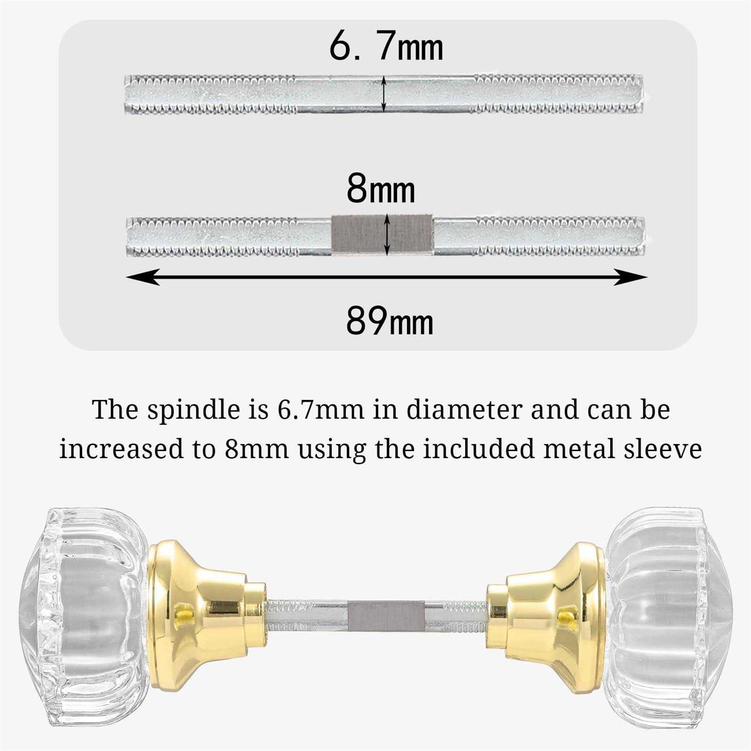 ToPToToo Glass Door Knobs Interior Old Style Door Knob Replacement - Cheap Fitting