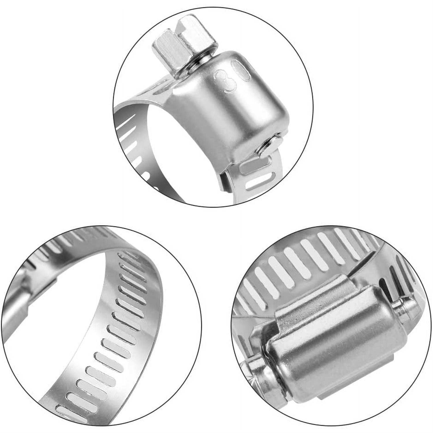 Lokman Stainless Steel Hose Clamp Assortment Kit 60 Pieces Adjustable 1/4 - Cheap Fitting