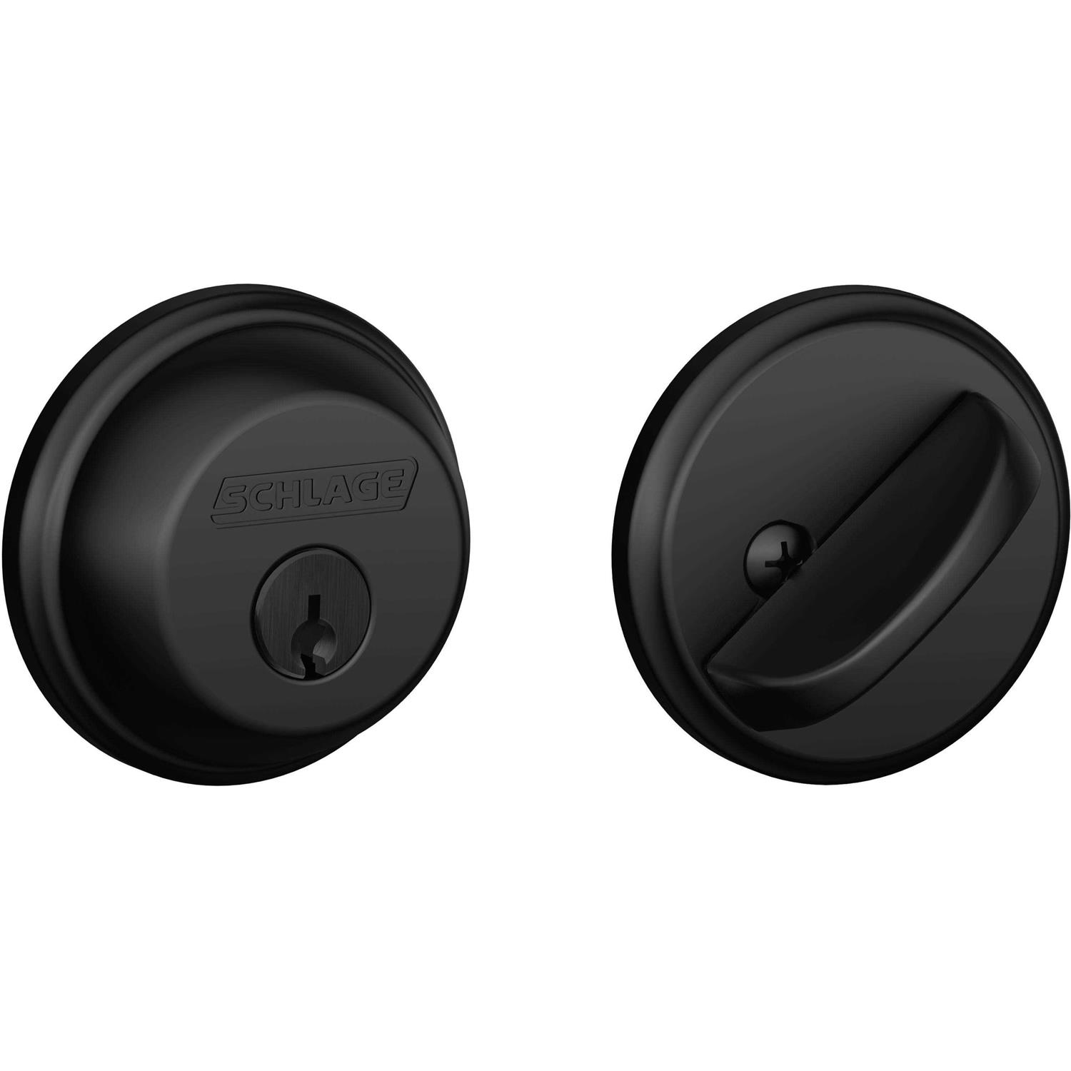 Schlage Matte Black Single Cylinder Deadbolt - Cheap Fitting
