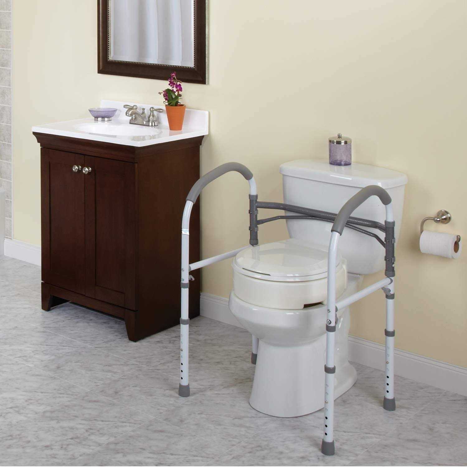 Equate Bathroom Toilet Safety Rails Toilet Handles for Elderly & Handicap - Cheap Fitting