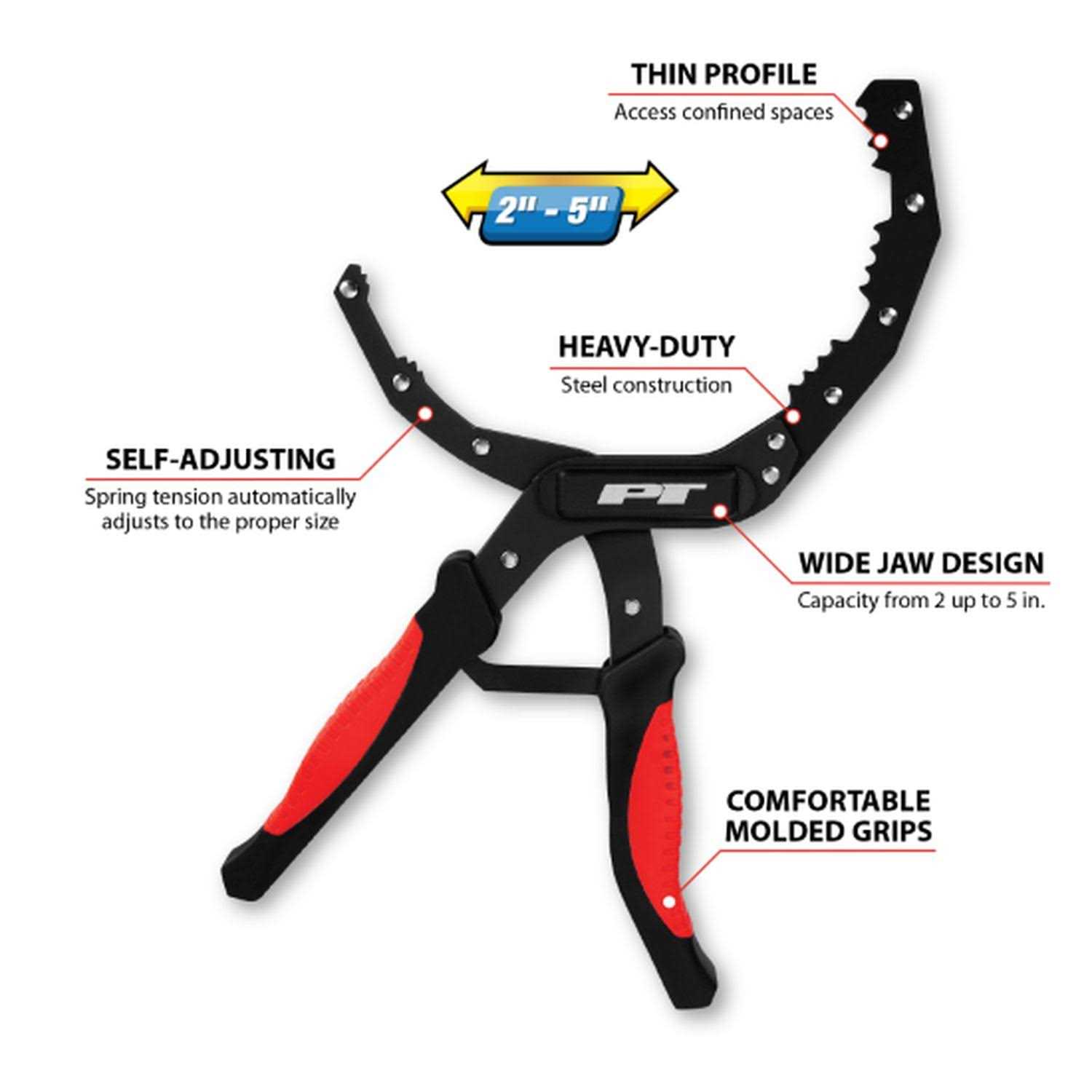Performance Tool W54312 Self-Adjust Oil Filter Pliers - Cheap Fitting