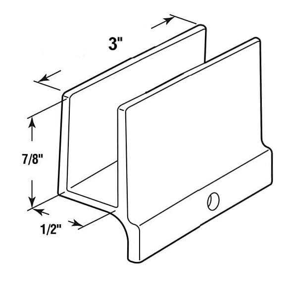 Gordon Glass Sliding Shower Door Bottom Guide 1/2 Wide x 3 Long - Cheap Fitting