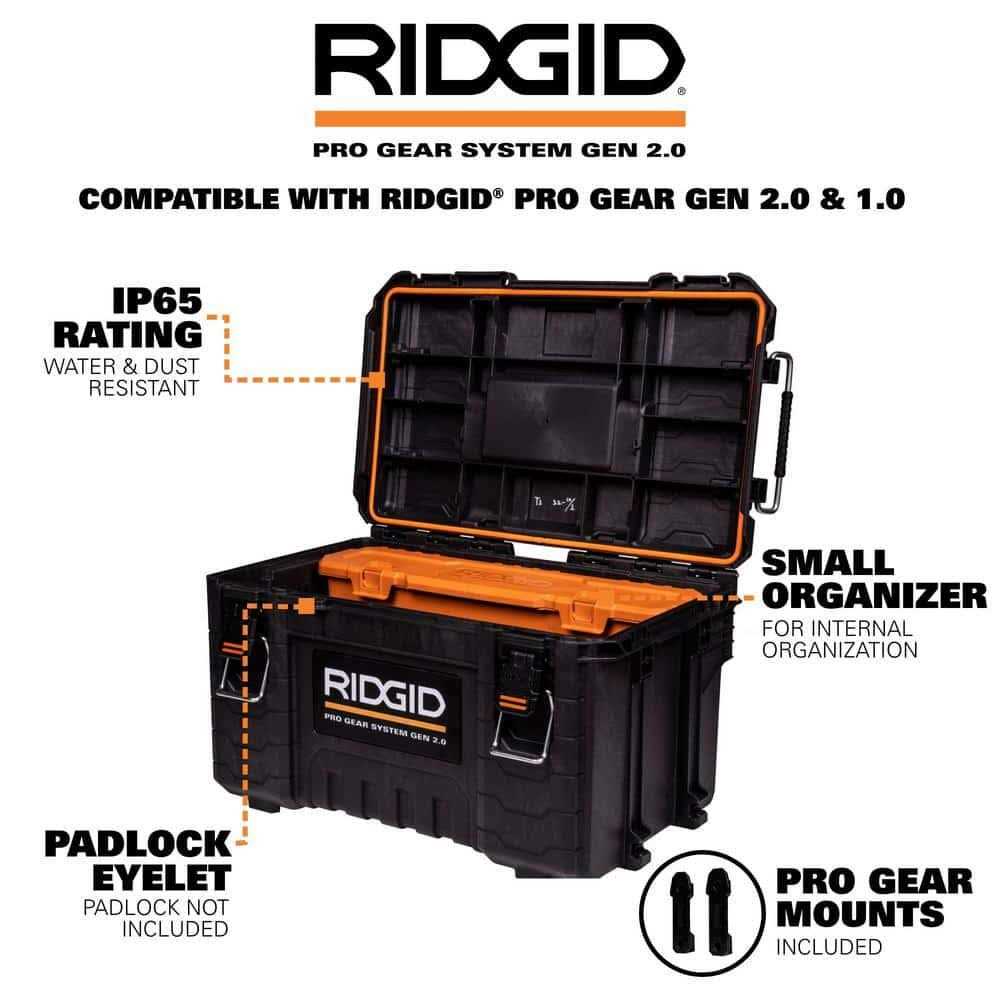 RIDGID 2.0 Pro 22 in. Gear System Rolling Tool Box and Tool Box and Tool Case - Cheap Fitting