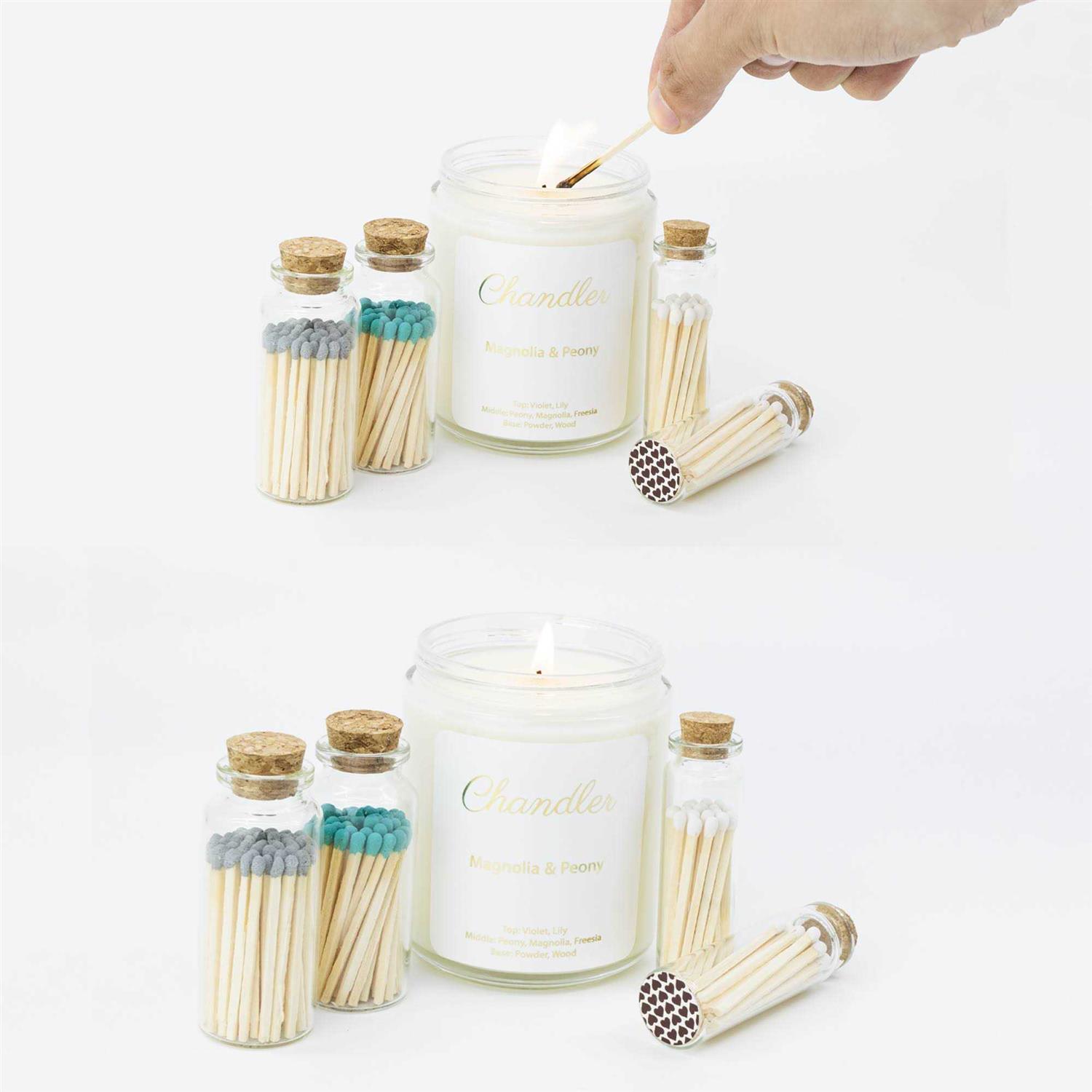 Chandler Studio Safety Matches in Jar Strike on Bottle Glass Jar 2 inch Matchsticks - Cheap Fitting