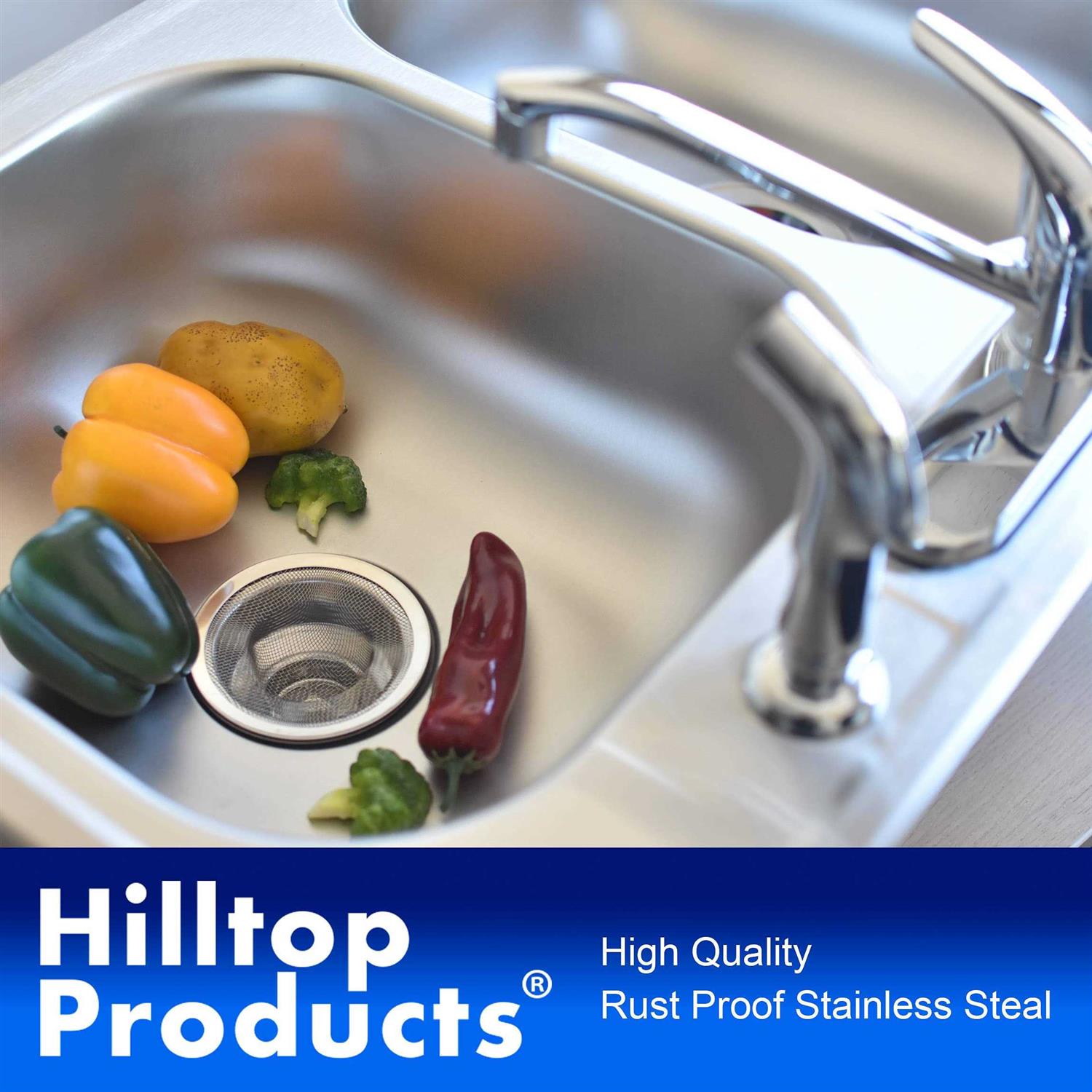 2 Pack 4.5 Top / 3 Mesh Basket Kitchen Sink Drain Strainer Stainless Steel Large Basket Food Catcher. Fast Flow and Effective Full Mesh Basket - Cheap Fitting