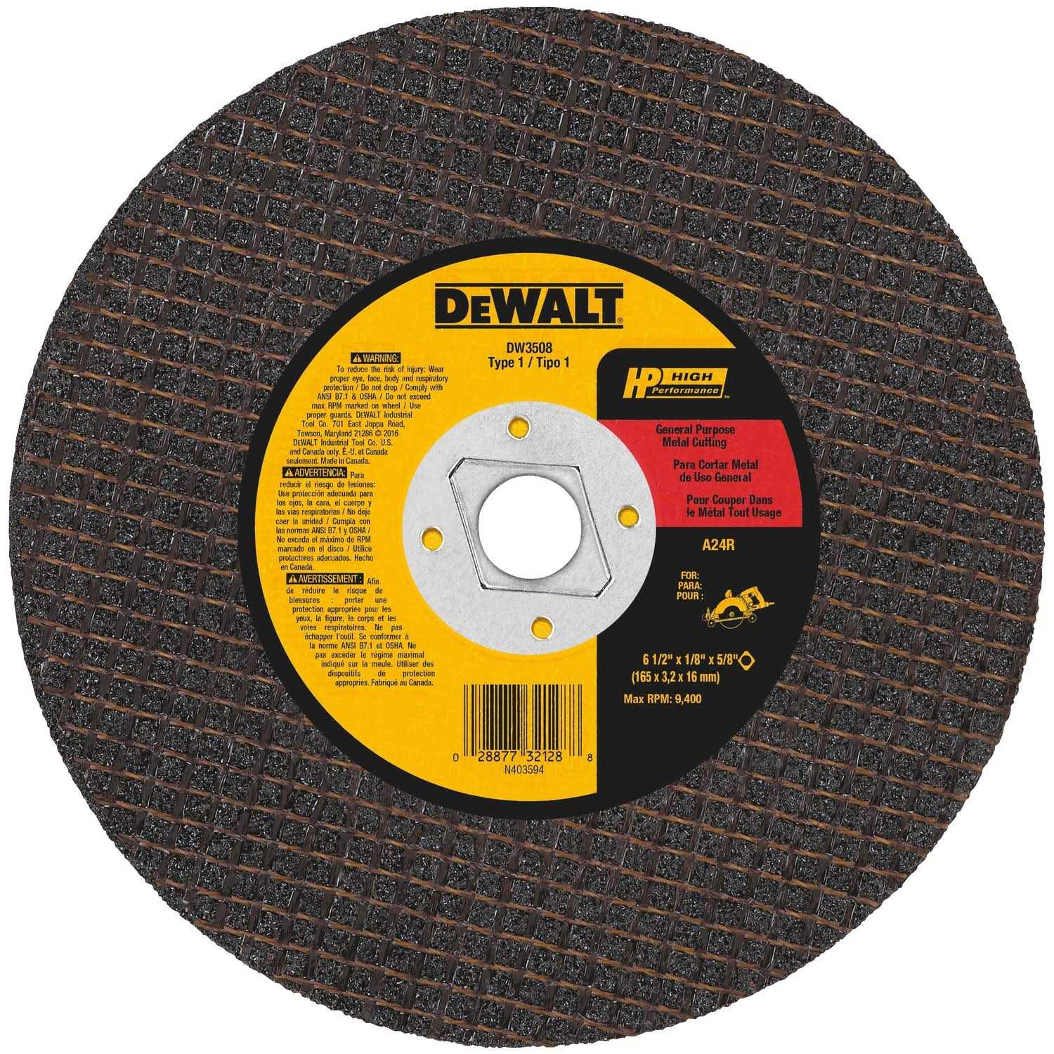 DeWalt Metal Abrasive Saw Blade DW3508 - Cheap Fitting