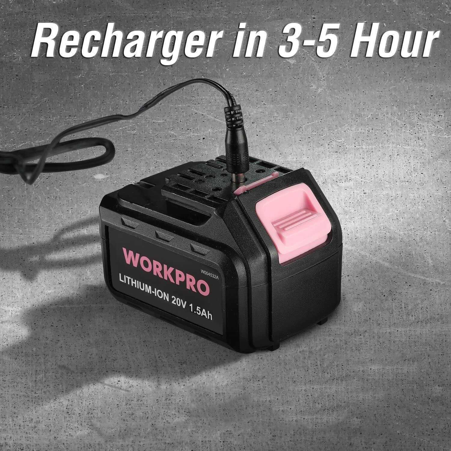 Workpro Replacement Charger Cord for Workpro Pink Cordless 20V Lithium-ion Drill Driver - Cheap Fitting